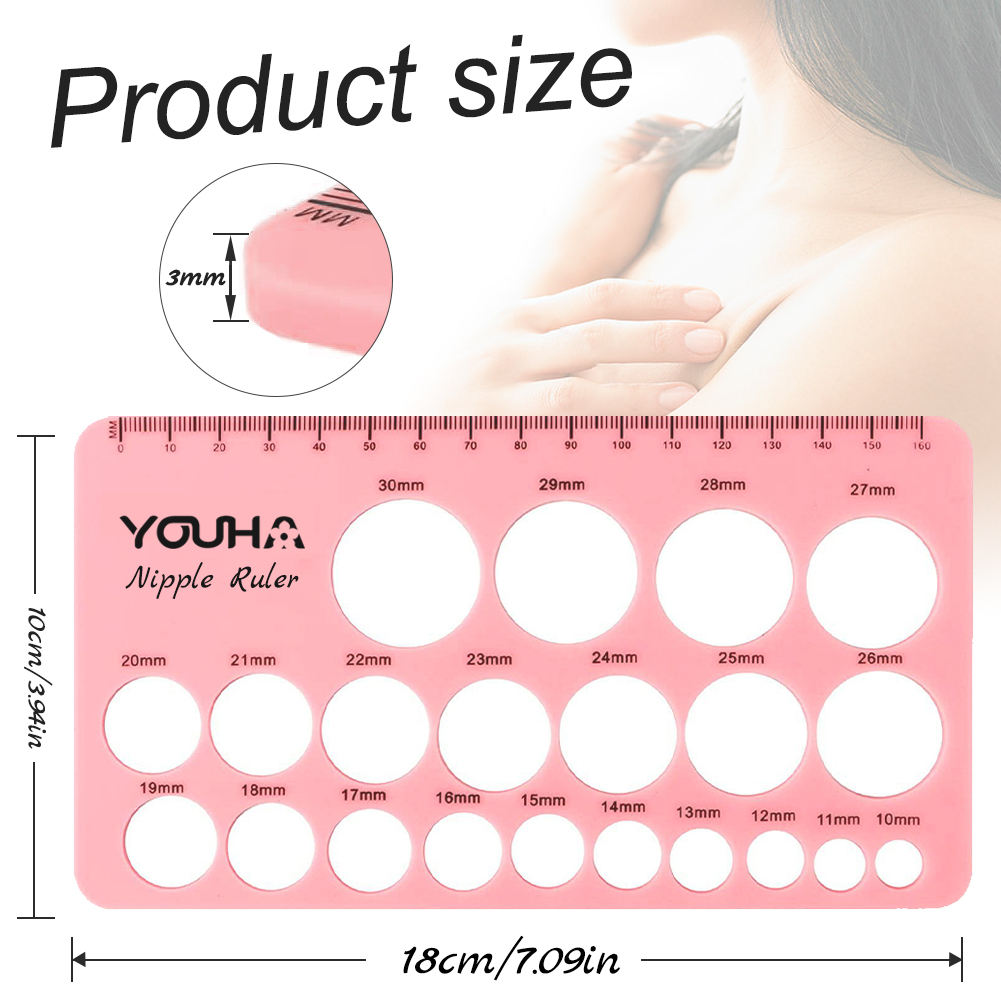  YOUHA Nipple Rulers for Flange Sizing Measurement Tool,  Silicone & Soft Flange Size Measure for Nipples, Breast Flange Measuring  Tool Breast Pump Sizing Tool-New Mothers Musthaves (PINK) : Baby